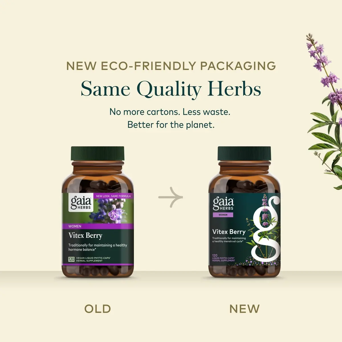 Gaia Herbs Vitex Berry 1000 mg Organic Chaste Tree Vegan Liquid Phyto-Caps 120 Count (60 Servings) | Supports Hormone Balance & Healthy Menstrual Cycle - view 7