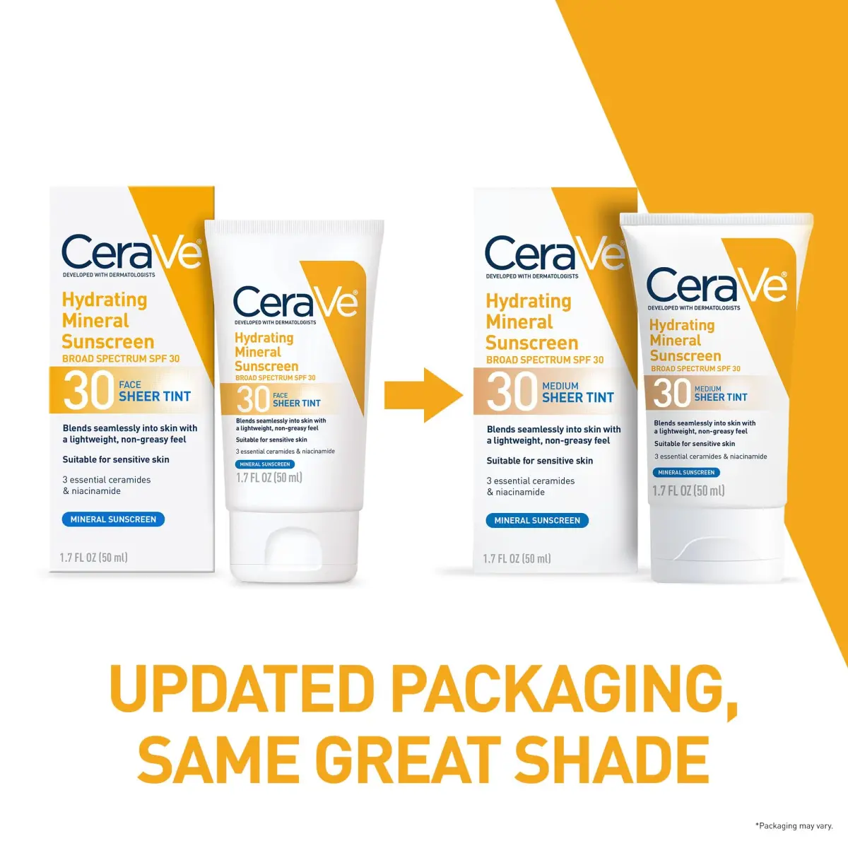 CeraVe Tinted Sunscreen SPF 30 Moisturizer Medium 1.7 Fl Oz (50 ml) | Dermatologist-Developed Mineral Sunscreen - view 2