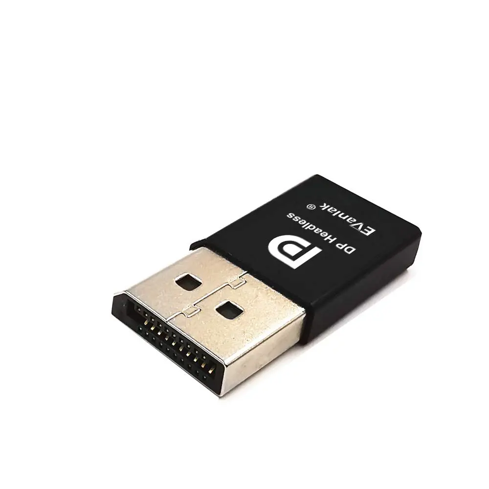 EVanlak DisplayPort Headless Ghost Display Emulator 4K DP Dummy Plug | Supports 3840x2160@17Hz - main product image