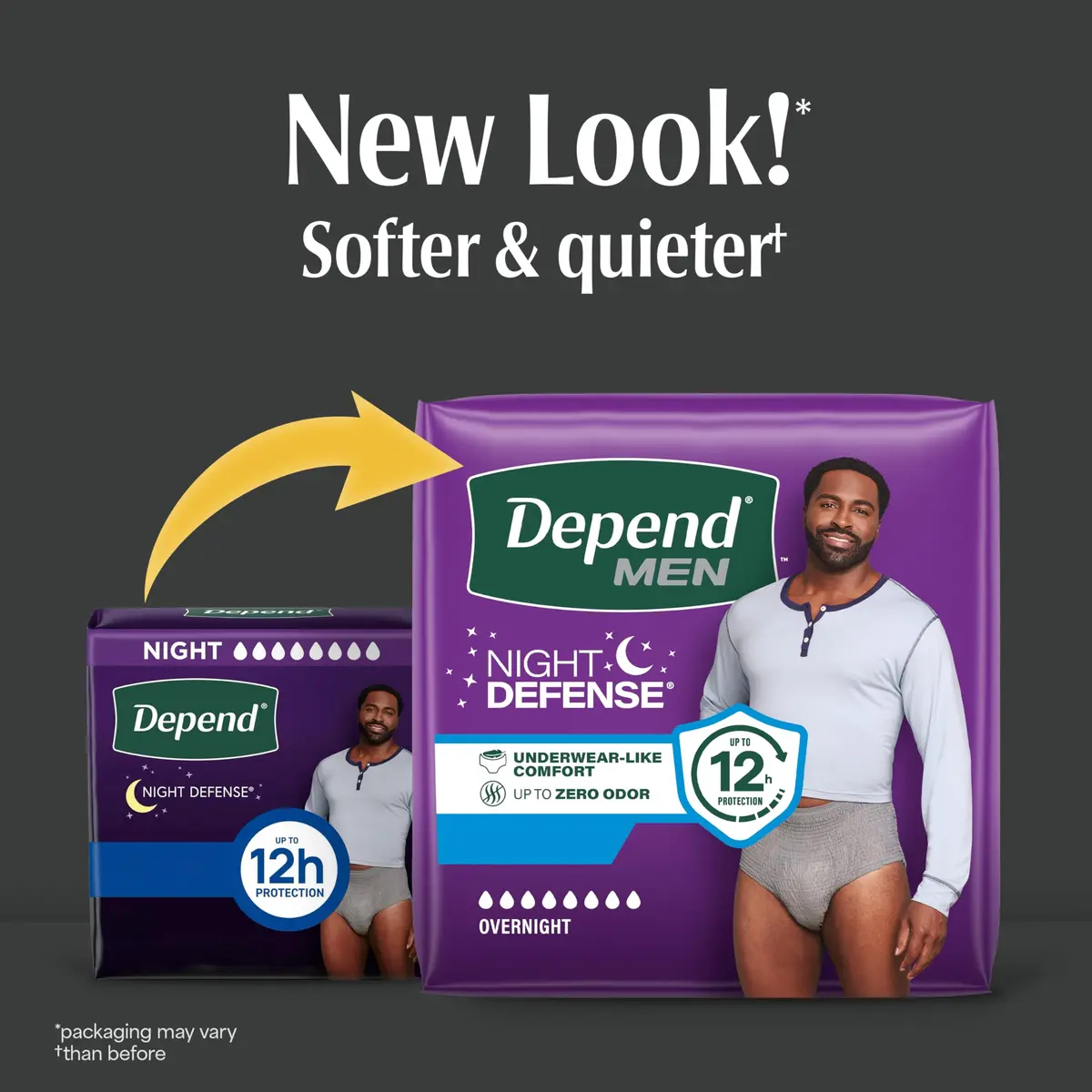 Depend Night Defense Adult Incontinence Underwear for Men, Large, 14 Count | Up to 12 Hours Overnight Protection - view 2