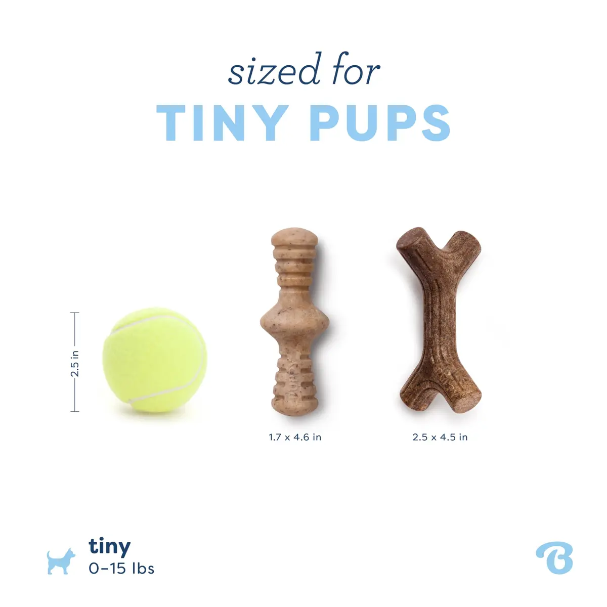 Benebone Puppy 2-Pack Maplestick/Zaggler Dog Chew Toys, Tiny | Durable Nylon Chew for Teething Pups - view 4