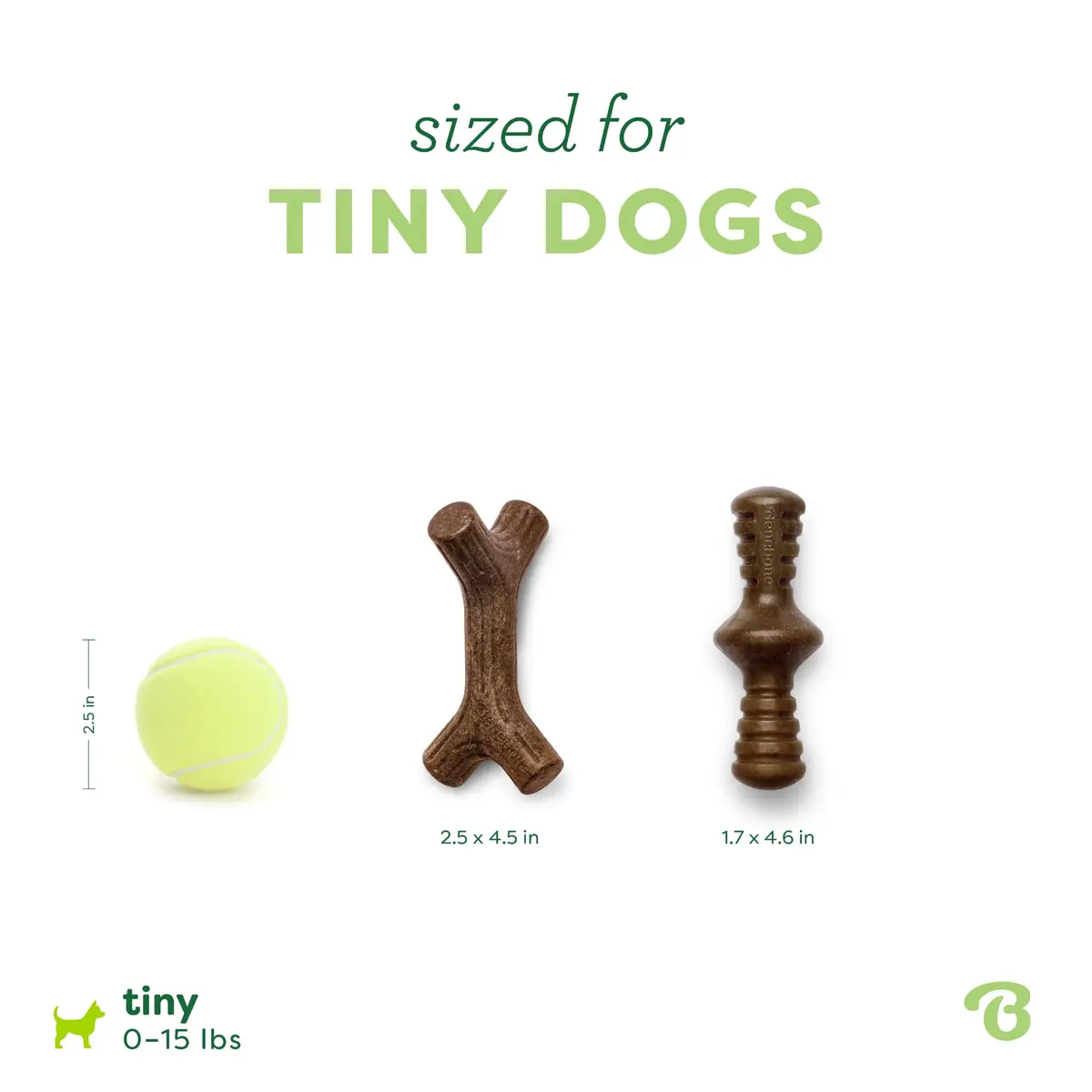 Benebone 2-Pack Maplestick/Zaggler Durable Dog Chew Toys, Tiny, 3.8 oz (108 g) | Real Bacon & Maple Wood Flavors - view 4