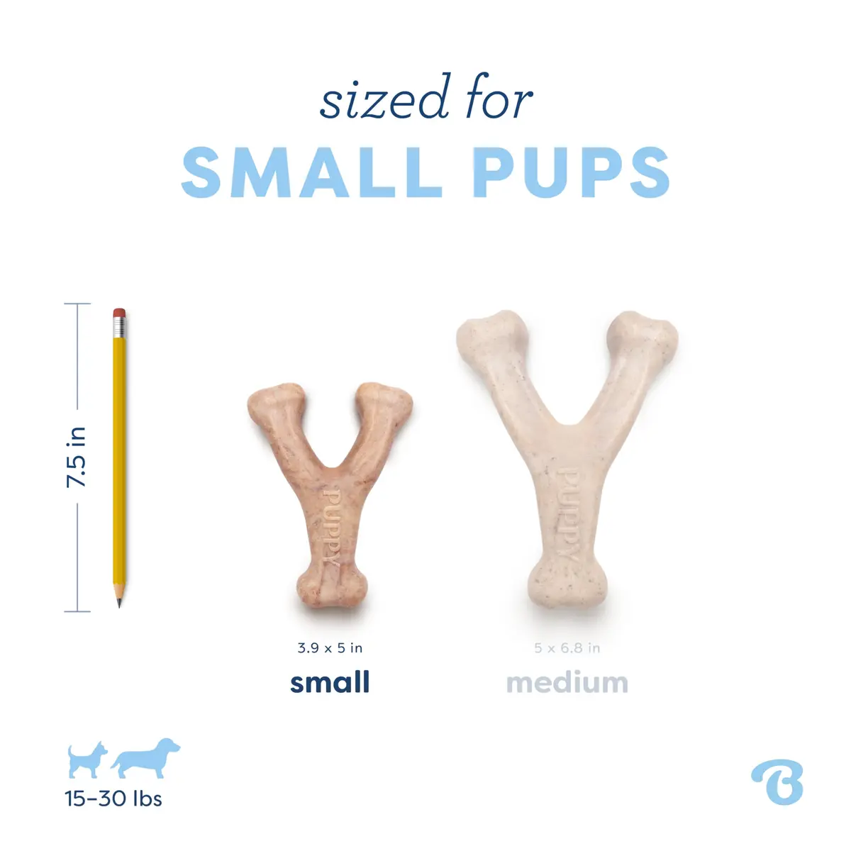 Benebone Puppy Wishbone Dog Chew Toy, Real Bacon, Small | Durable Nylon Chew for Teething Pups - view 4
