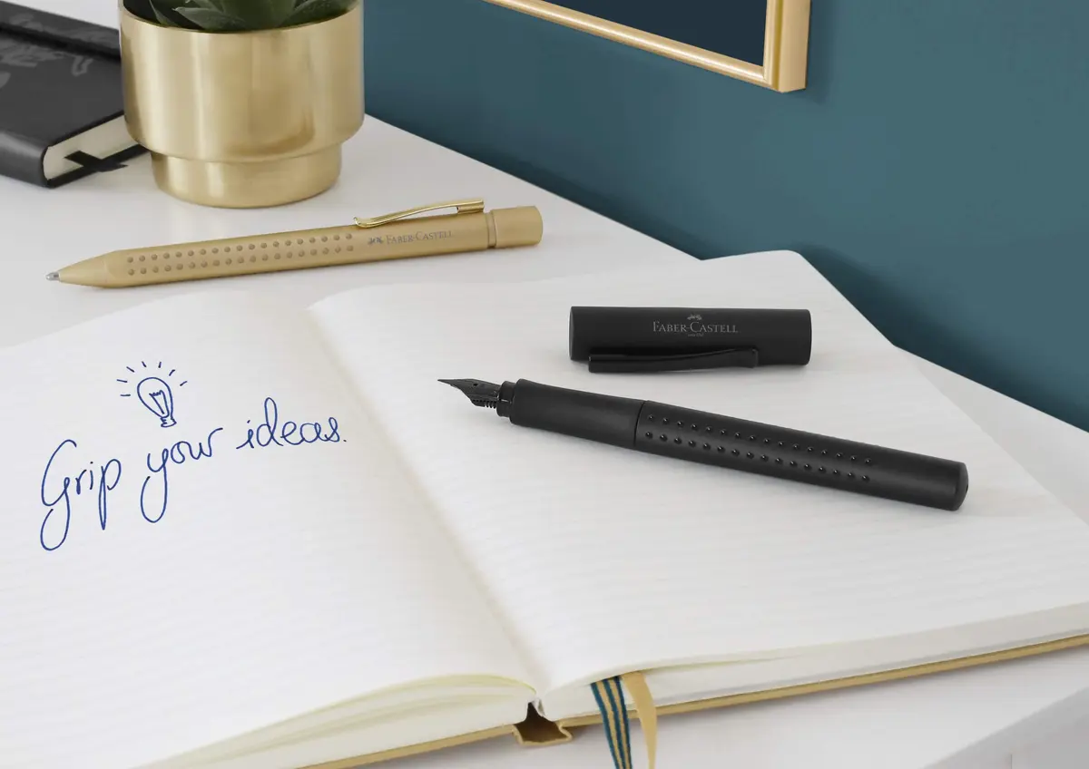 Faber-Castell Grip Edition Fountain Pen - All Black, Medium Nib | Smooth Ink Flow Writing Instrument - view 9