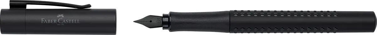 Faber-Castell Grip Edition Fountain Pen - All Black, Medium Nib | Smooth Ink Flow Writing Instrument - view 2