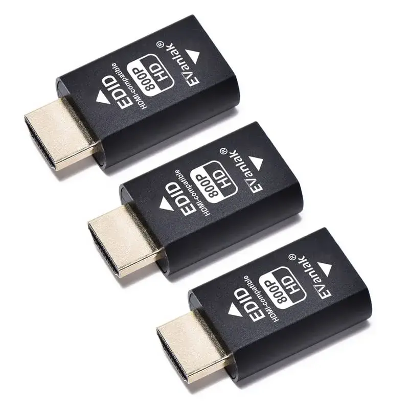EVanlak HDMI EDID Emulator Passthrough 800-3P 3-Pack | Maintains Display Resolution - main product image