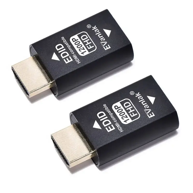 EVanlak HDMI EDID Emulator Passthrough Dongle 2-Pack | 1920x1200@59Hz - main product image