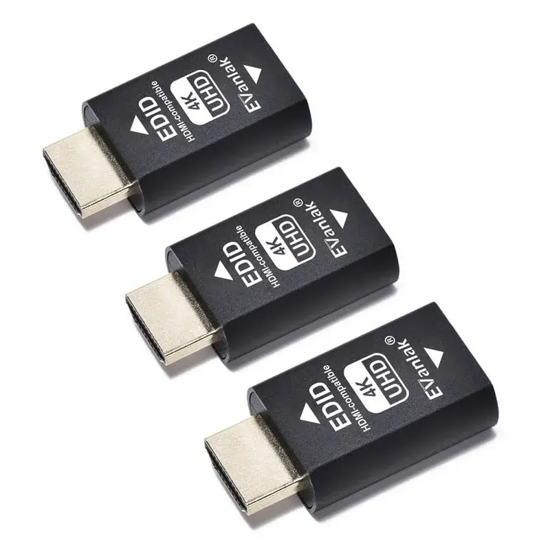 EVanlak E4K-3PCS 3rd Gen HDMI EDID Emulator Passthrough - 3 Pack - main product image