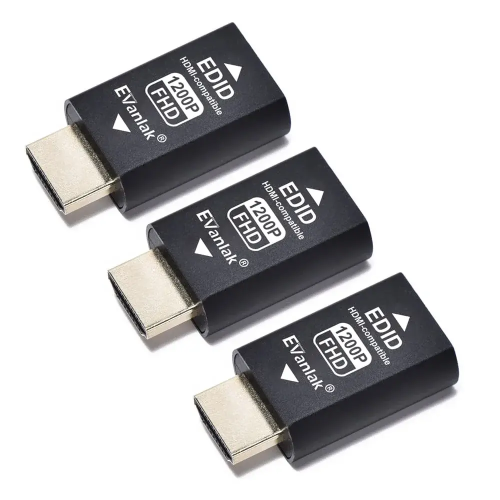 EVanlak HDMI EDID Emulator Passthrough 1200-3P (3-Pack) - Maintains Display Resolution - main product image