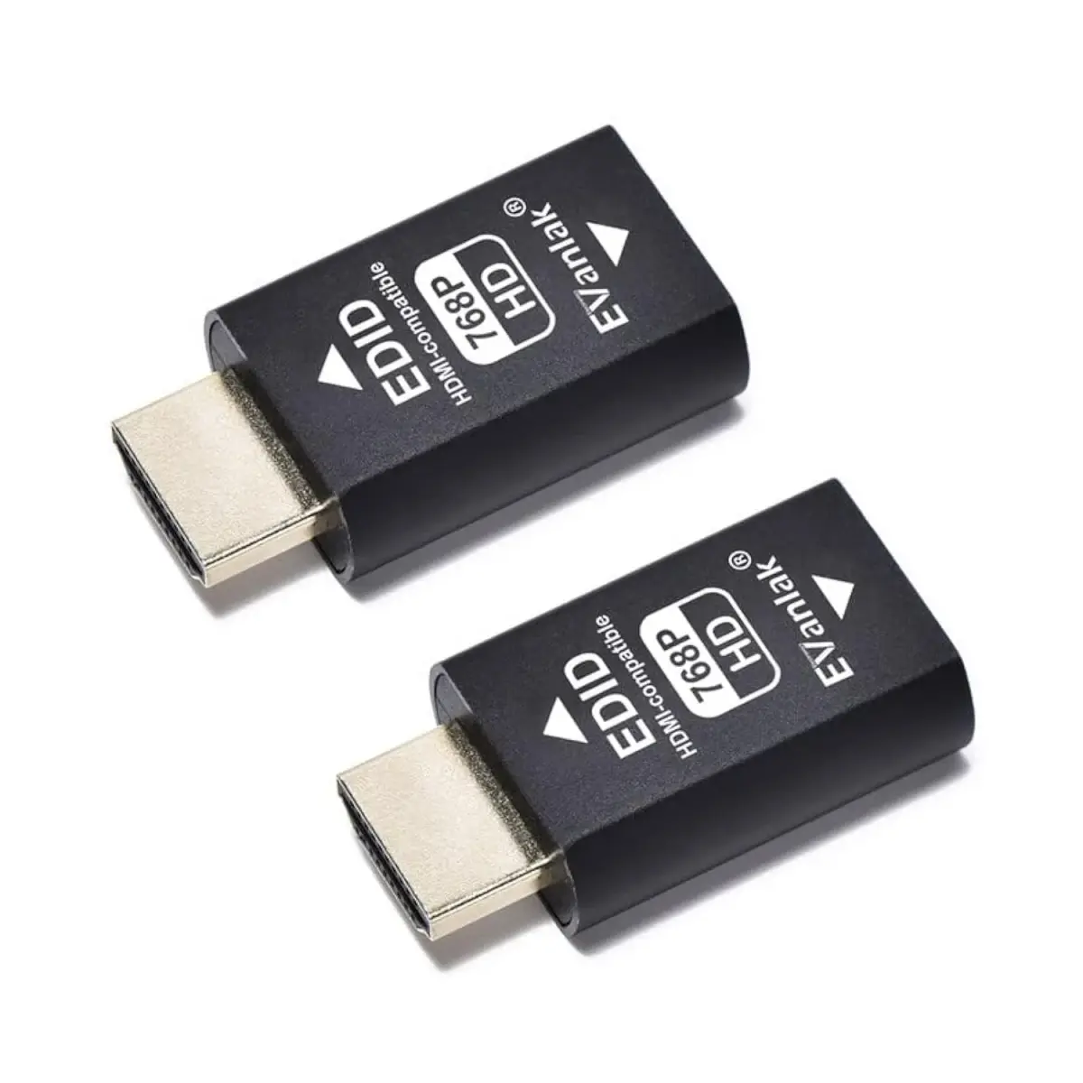 EVanlak HDMI EDID Emulator Passthrough 768-2P 2-Pack | Maintains Display Resolution - main product image