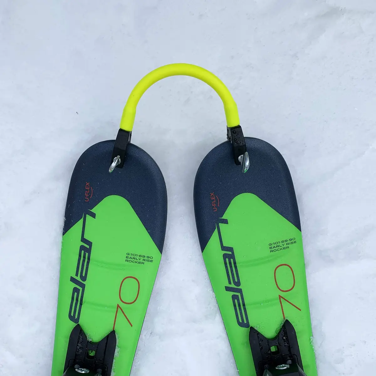 Edgie Wedgie Original Kids Ski Tip Connector Yellow | Connects Ski Tips for Balance & Control - view 2