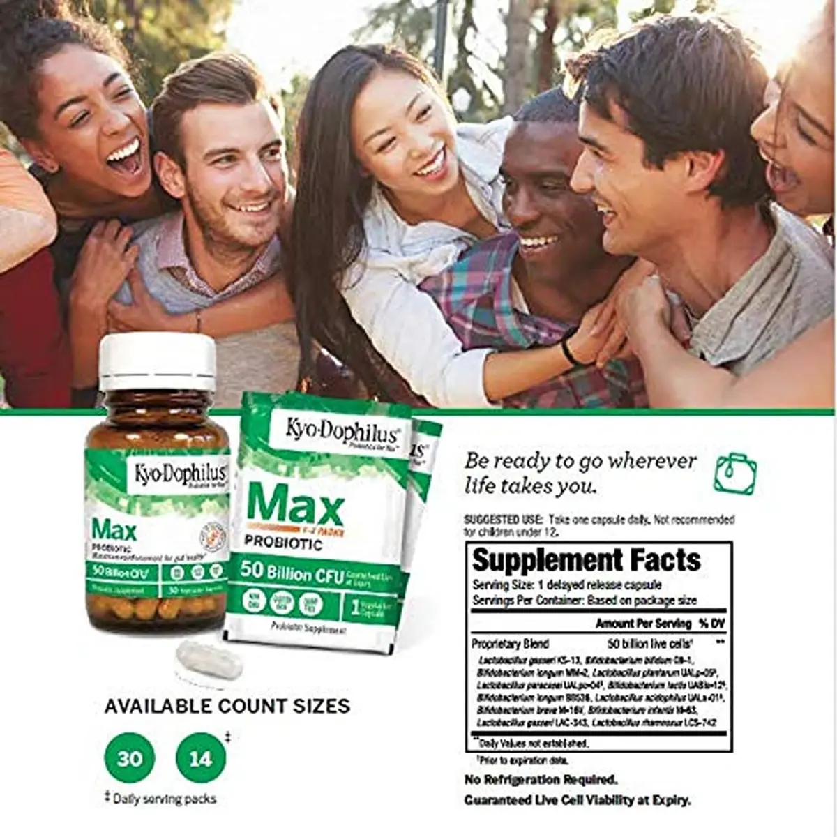 Kyo-Dophilus Probiotic Max 30 Count | 50 Billion CFU, Vegan, No Refrigeration - view 6