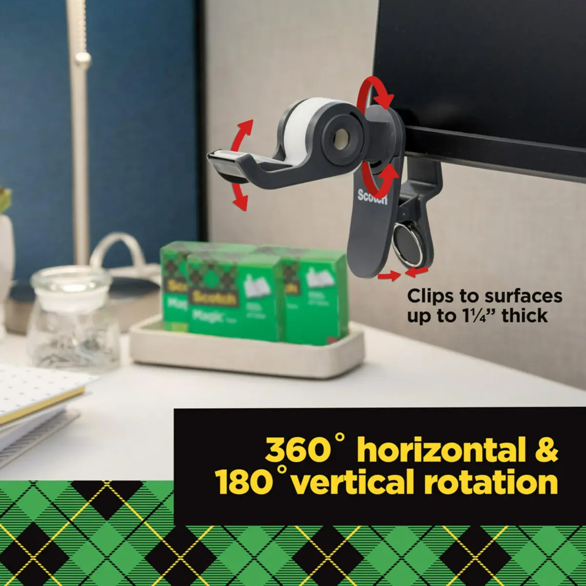 Scotch Desktop Tape Dispenser | Portable, Refillable, 1 Roll, 360° Rotation - view 6