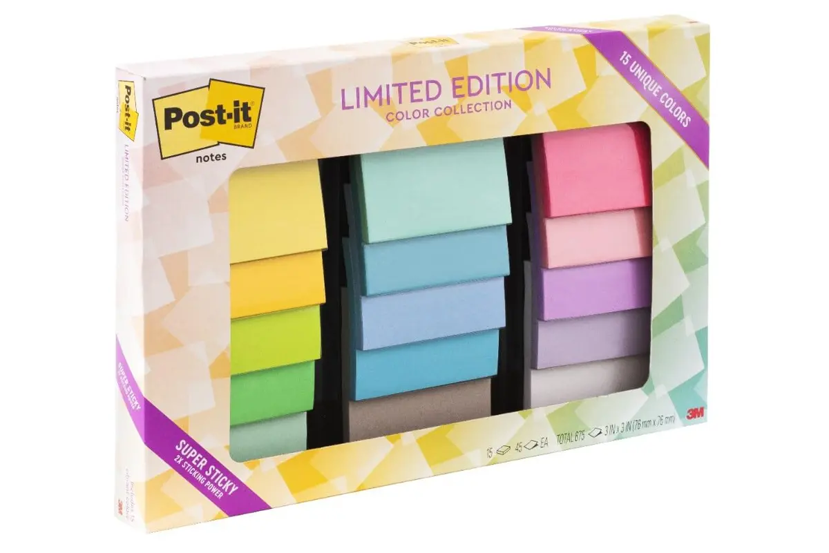 Post-it Super Sticky Notes 3 x 3 in Assorted Brights 15 Pads | 2X Sticking Power for Organization - main product image