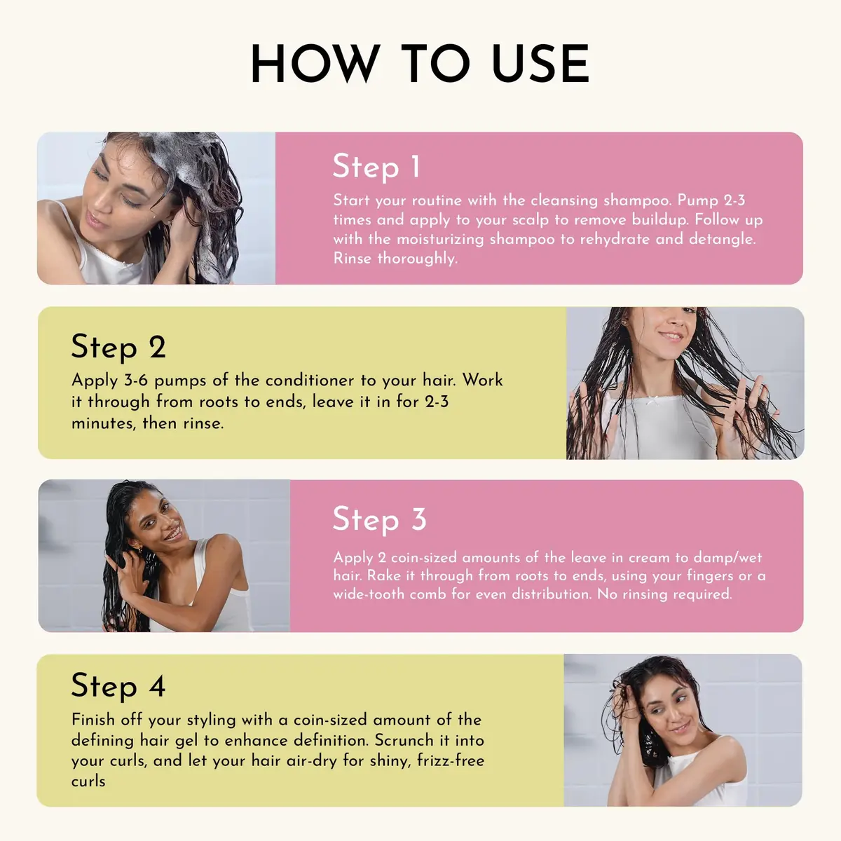 Fix My Curls Curl Kit | Shampoo, Conditioner, Curl Cream & Gel (Pack of 5) | For Curly, Wavy, Dry & Frizzy Hair | Sulphate & Silicone Free | 1.07 oz each - view 5