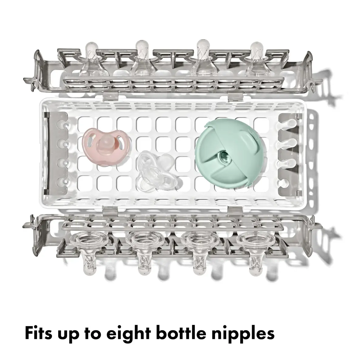 OXO Tot Dishwasher Basket, Gray | Space-Efficient Baby Bottle & Straw Parts Holder - view 6
