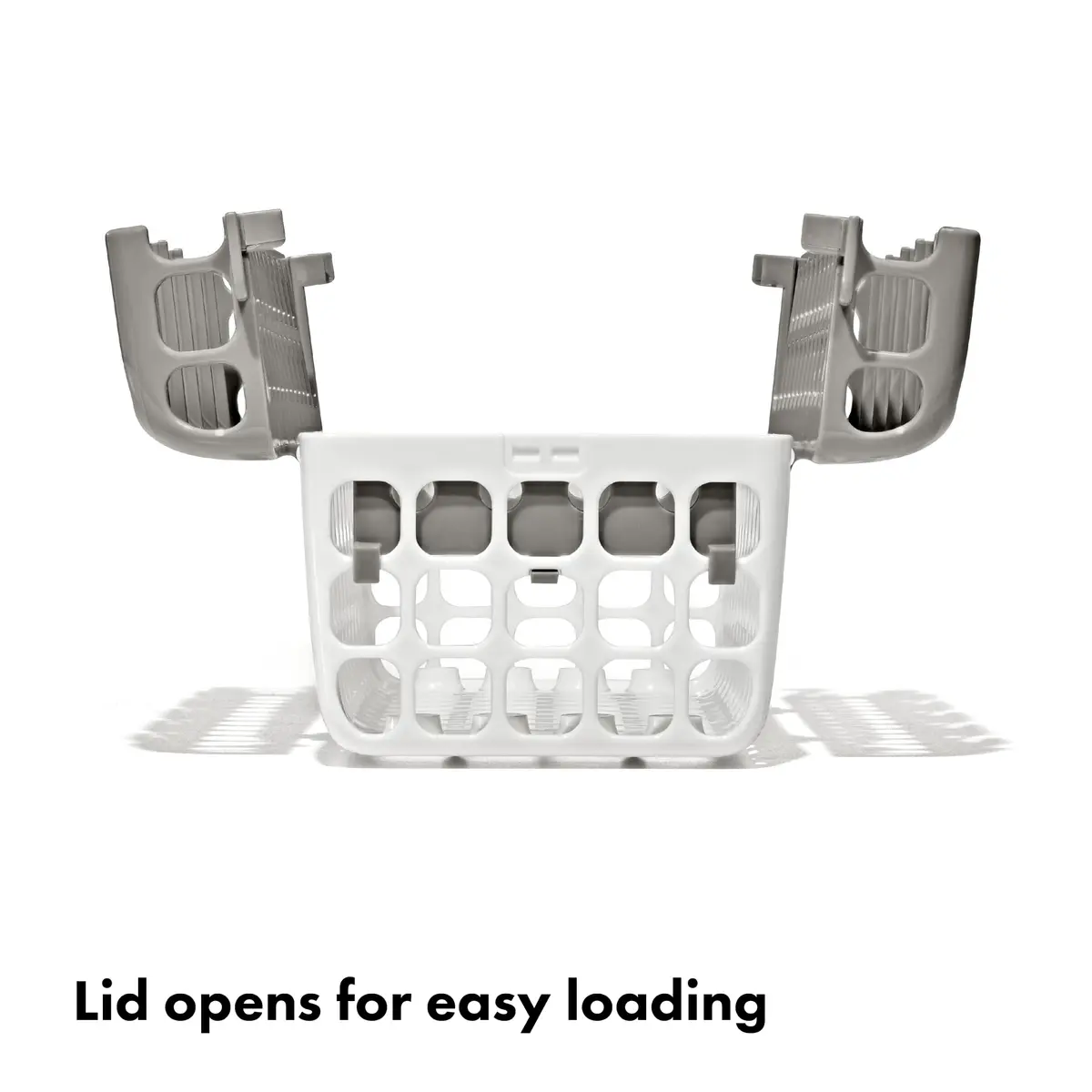 OXO Tot Dishwasher Basket, Gray | Space-Efficient Baby Bottle & Straw Parts Holder - view 2