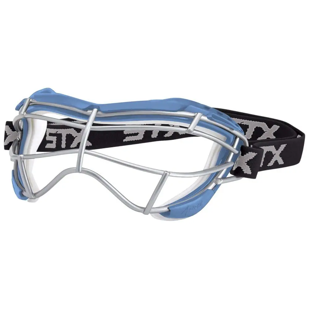 STX Focus-S Lacrosse Goggles Carolina/White | SEI Certified Women's Lacrosse Eye Protection - main product image