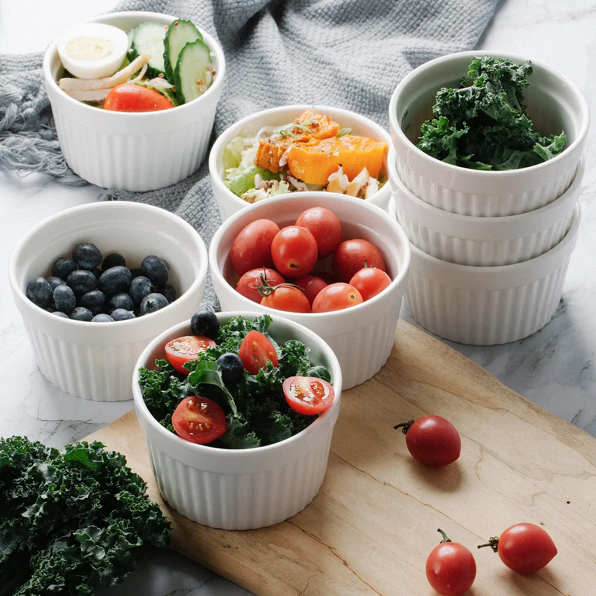 Brew To A Tea Ramekins 8 oz Set of 8 | Elegant Ceramic Bakeware for Crème Brûlée & More - view 7