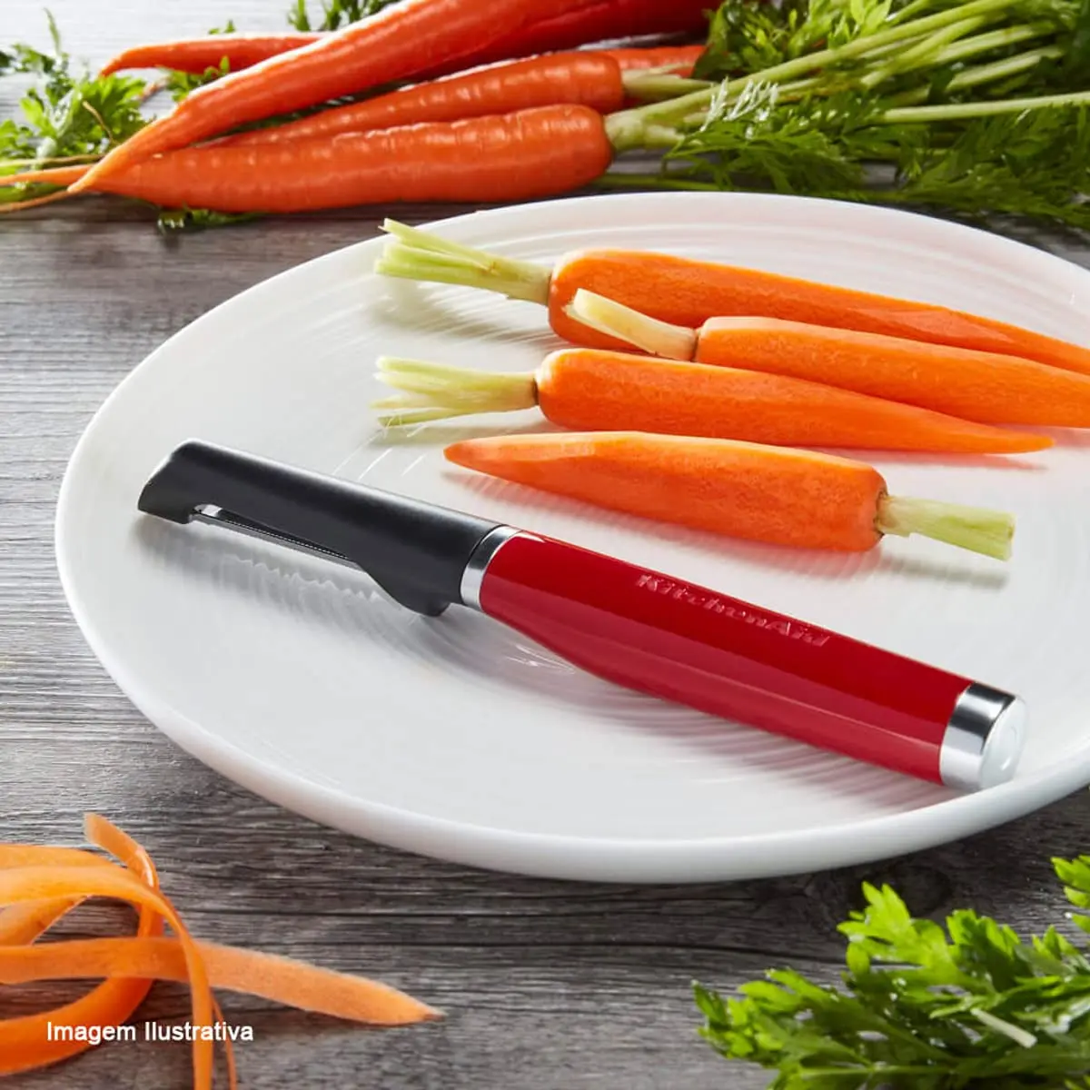 KitchenAid Gourmet Euro Peeler, 8.7-Inch, Red | Double-Edged Serrated Blade for Fruits & Vegetables - view 5