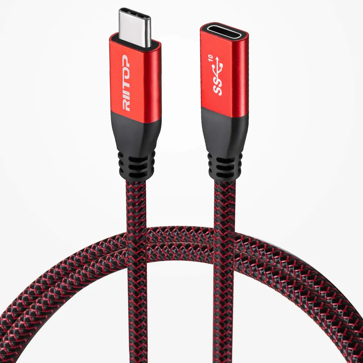 RIITOP USB-C Extension Cable 2ft (0.6m) Red | 10Gbps Data & 4K Video Transfer - view 7