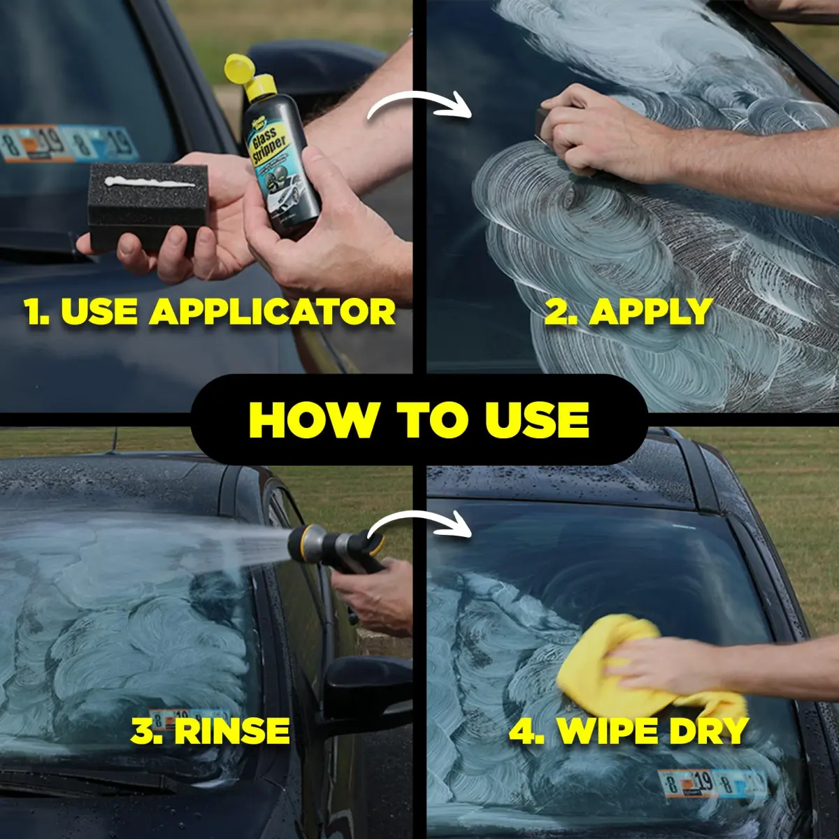 Invisible Glass Glass Stripper Water Spot Remover Kit 4 Fl Oz (118 ml) | Cerium Oxide Polish for Stubborn Automotive Glass Buildup - view 8