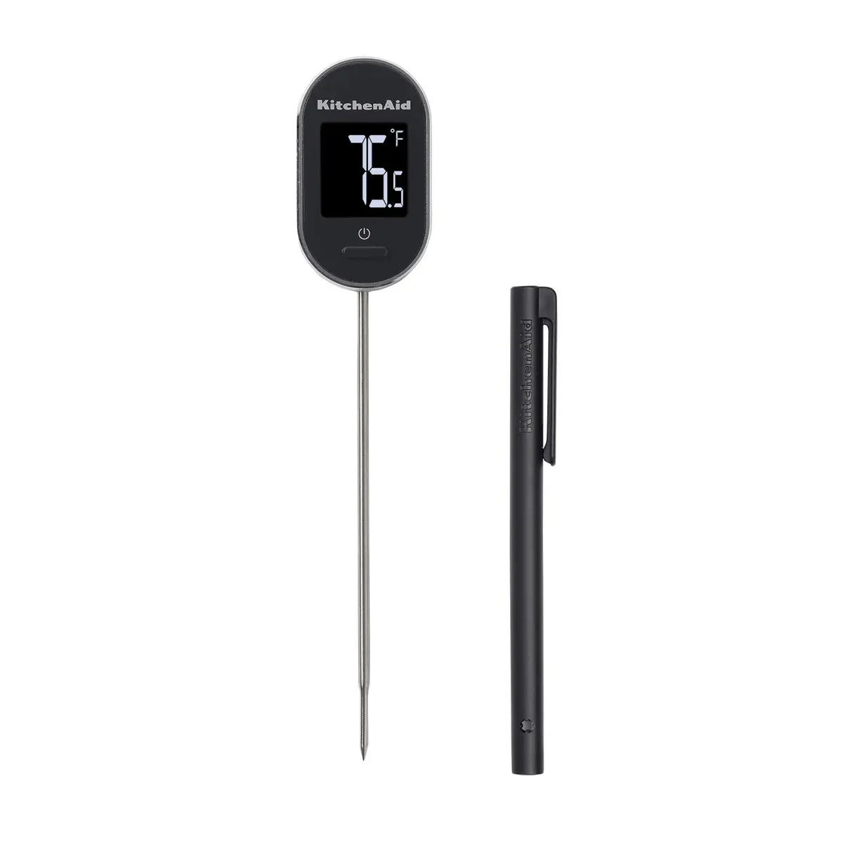KitchenAid Black Digital Instant Read Food Thermometer 7.5in (19cm) | Pivoting Display for Easy Viewing - main product image