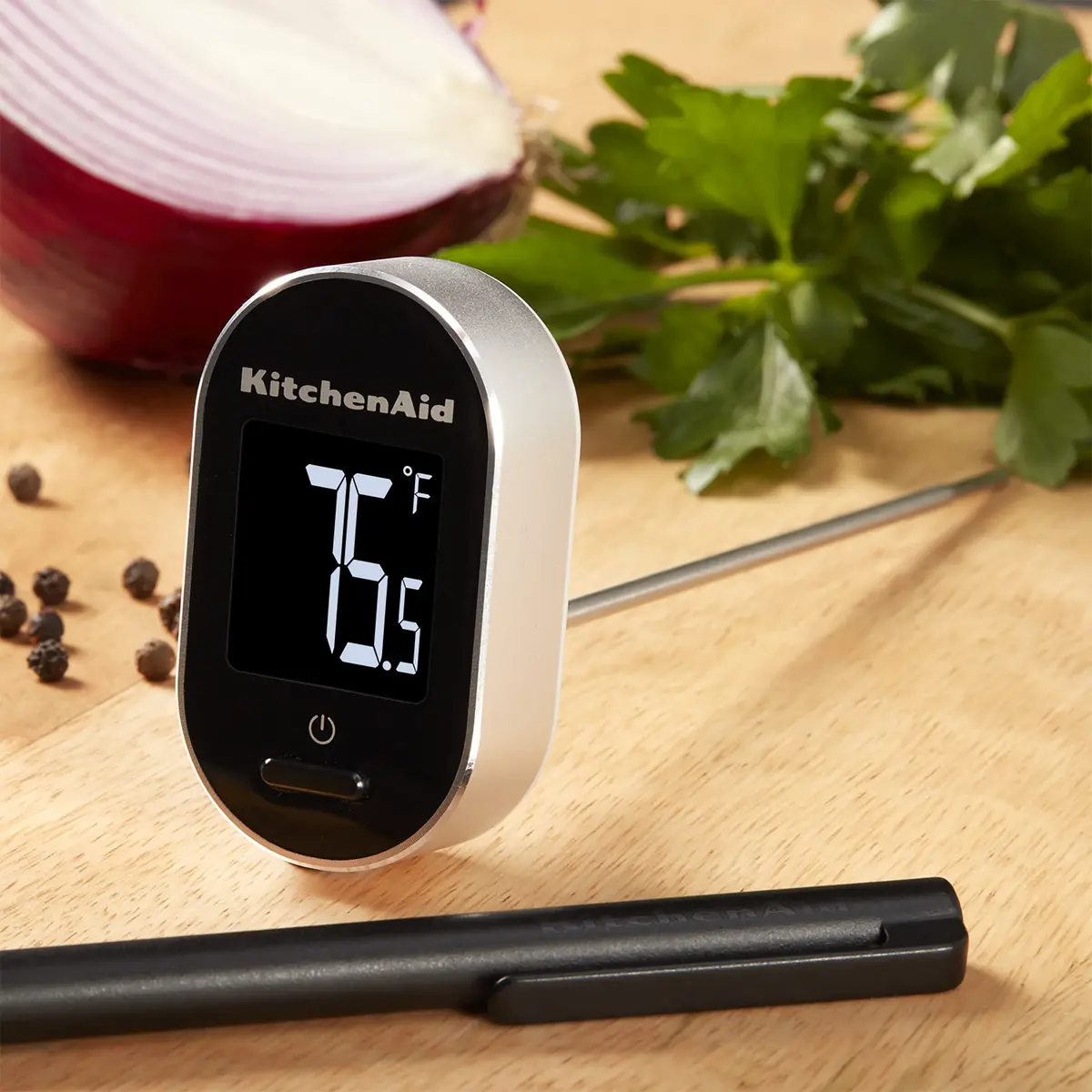 KitchenAid Black Digital Instant Read Food Thermometer 7.5in (19cm) | Pivoting Display for Easy Viewing - view 3