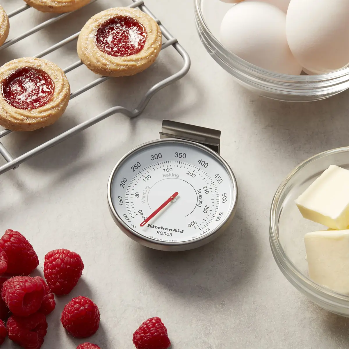 KitchenAid 3-inch Dial Oven Thermometer | 40°C to 320°C (100°F to 600°F) | Stainless Steel - view 3