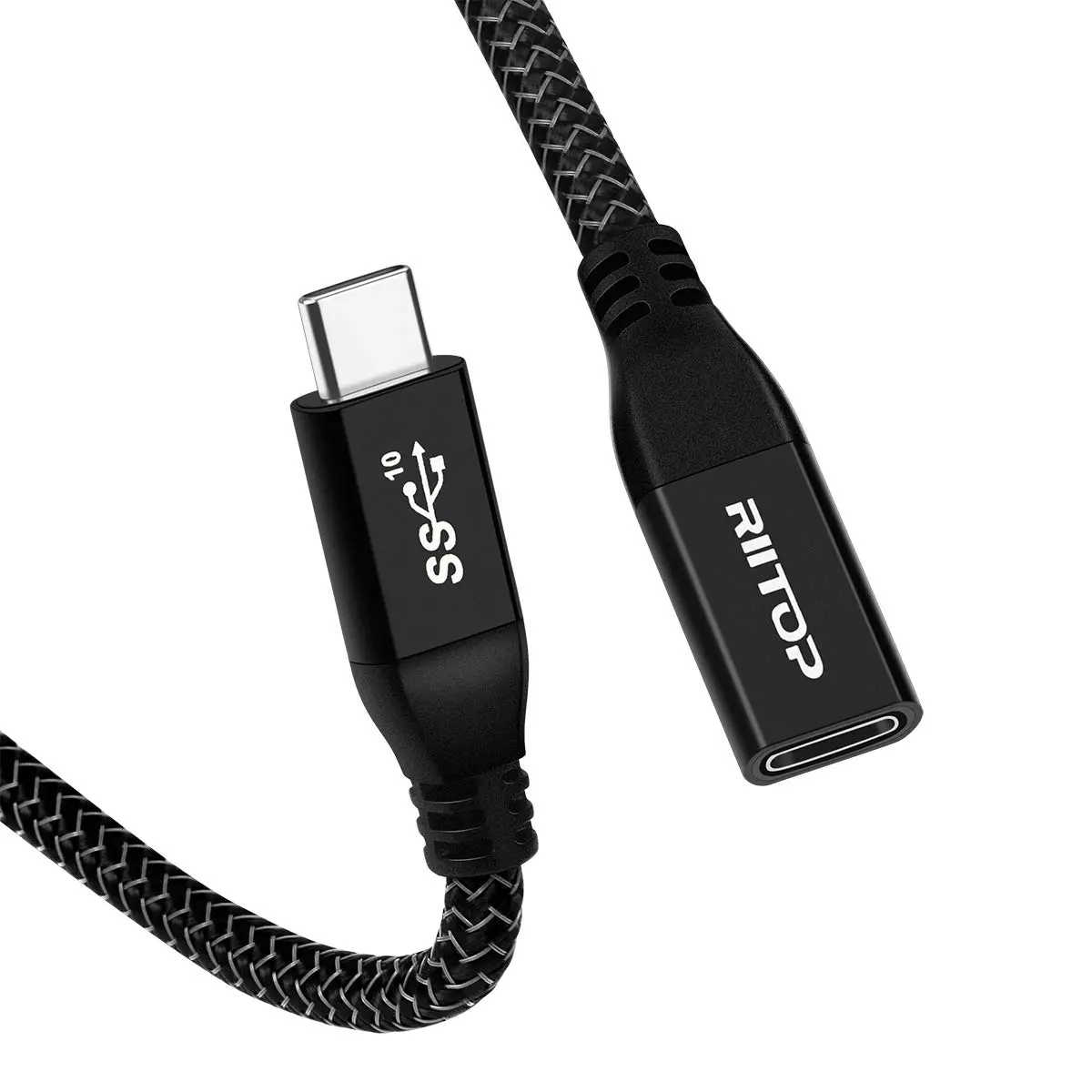 RIITOP USB-C Extension Cable 2ft (0.6m) | 10Gbps Data Transfer & 100W Charging - main product image