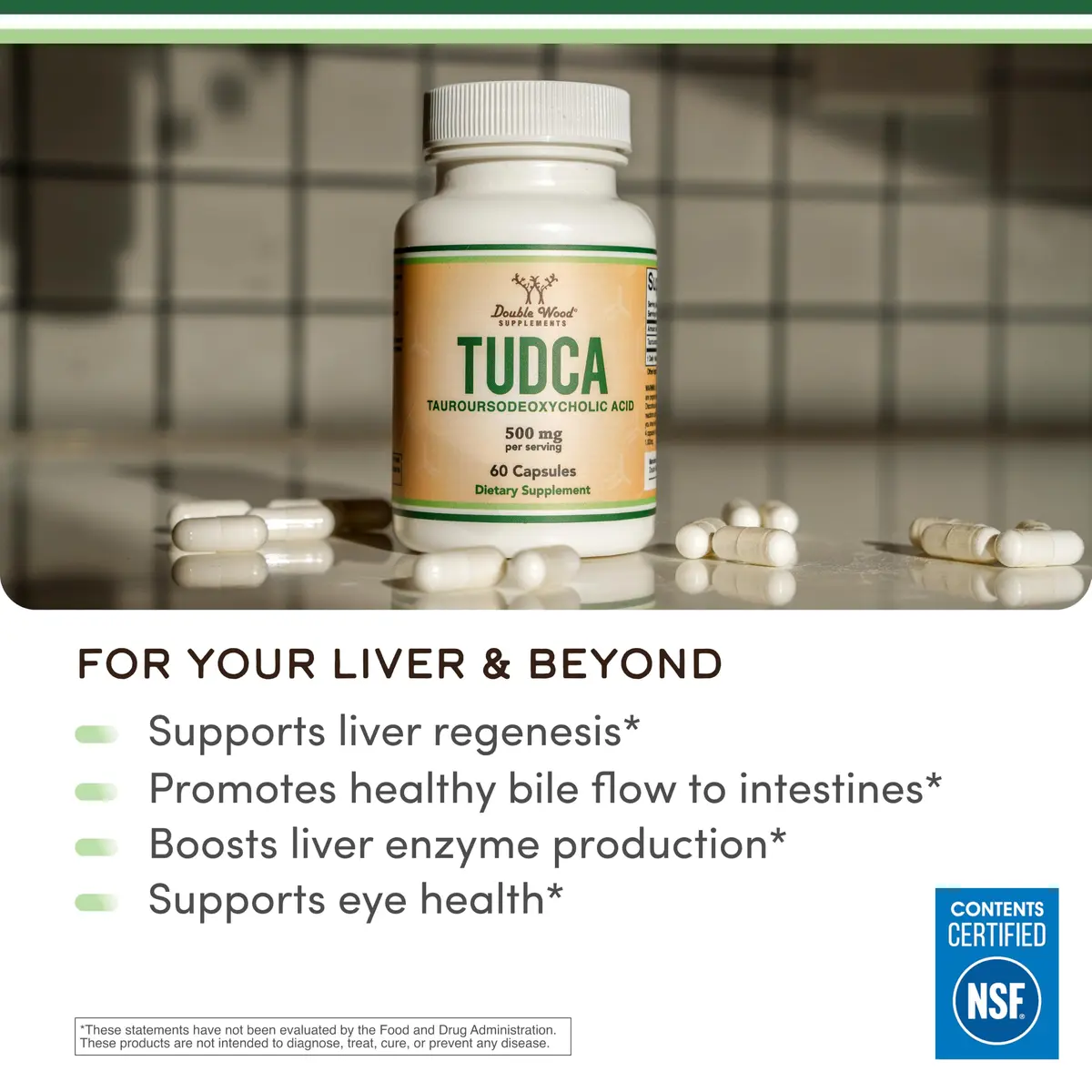 Double Wood Supplements TUDCA Bile Salts 250mg | Liver & Gallbladder Support Capsules, 60 Count - view 4