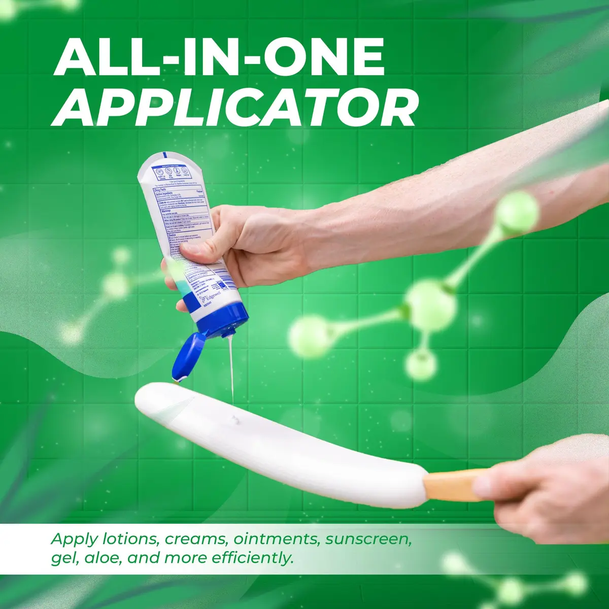 GranNaturals Lotion Applicator for Back, Feet & Legs | Easy Reach Body Brush for Suntan & Skin Care - view 3