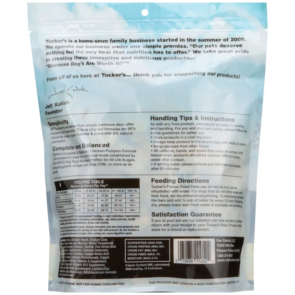 Tucker's Raw Frozen Freeze Dried Dog Food Chicken & Pumpkin 14oz | Complete & Balanced for All Life Stages - view 2