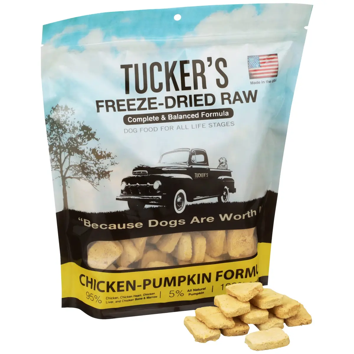 Tucker's Raw Frozen Freeze Dried Dog Food Chicken & Pumpkin 14oz | Complete & Balanced for All Life Stages - view 3