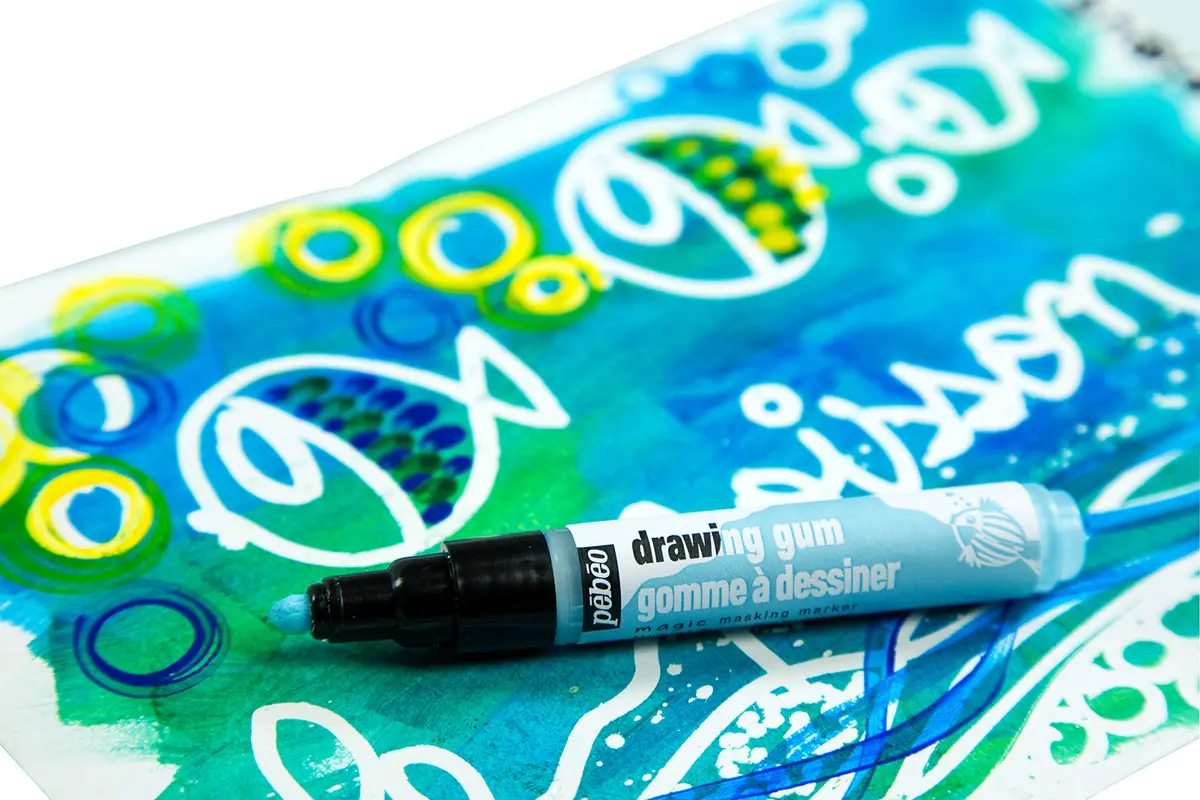 PEBEO Drawing Gum Marker 4mm (0.16 inch) Tip, Latex-Free, Black Ink | Waterproof Masking Fluid for Art & Crafts - view 4
