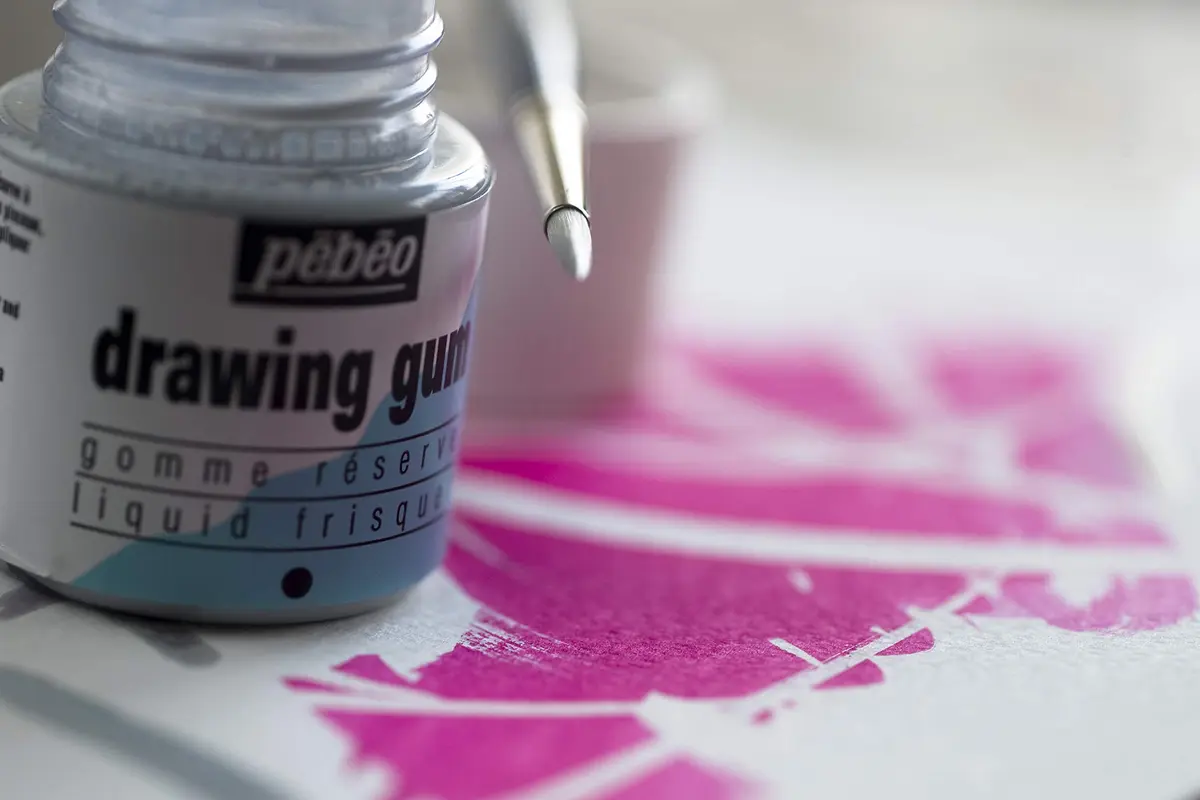 PEBEO Drawing Gum Marker 4mm (0.16 inch) Tip, Latex-Free, Black Ink | Waterproof Masking Fluid for Art & Crafts - view 7