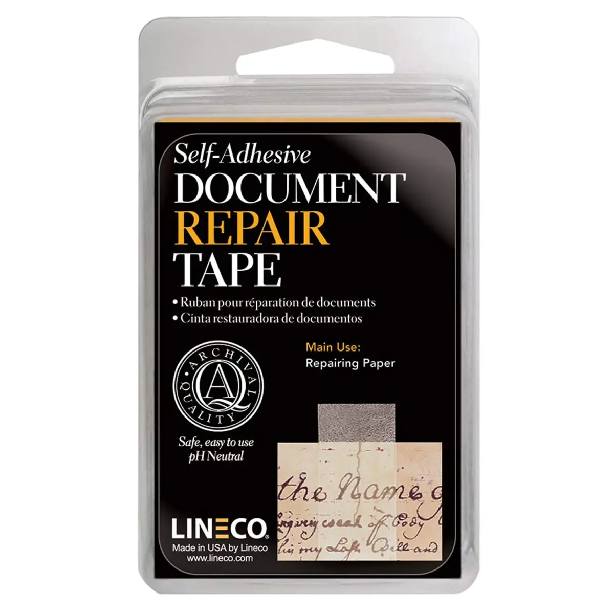Lineco Archival Document Repair Tape 1 Inch x 12 Feet Roll | Acid-Free, pH Neutral, Removable with Solvents - main product image