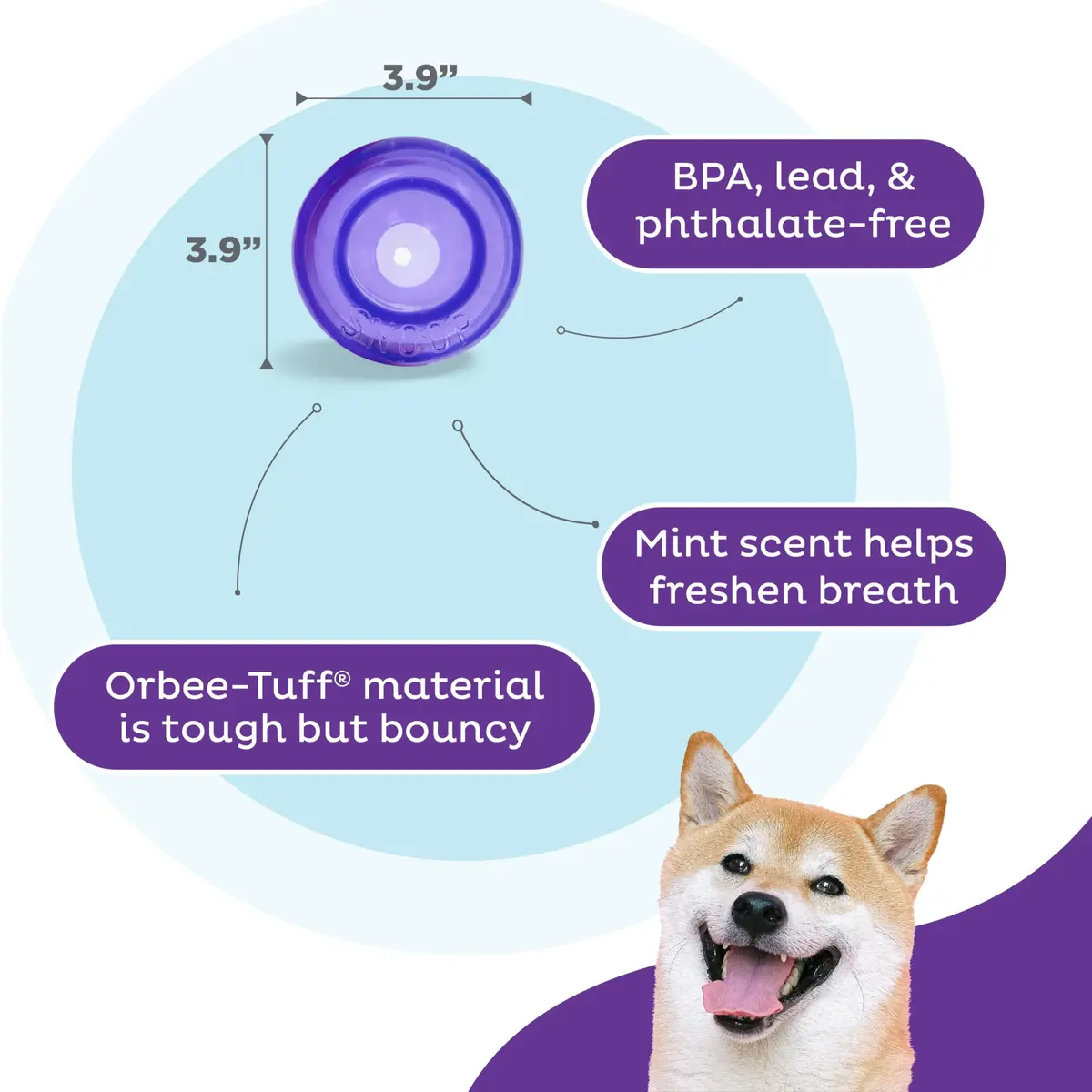 Outward Hound Lil' Snoop Interactive Treat Dispensing Dog Toy, Purple, 3.9" | Mental Stimulation & Slow Feeding - view 3