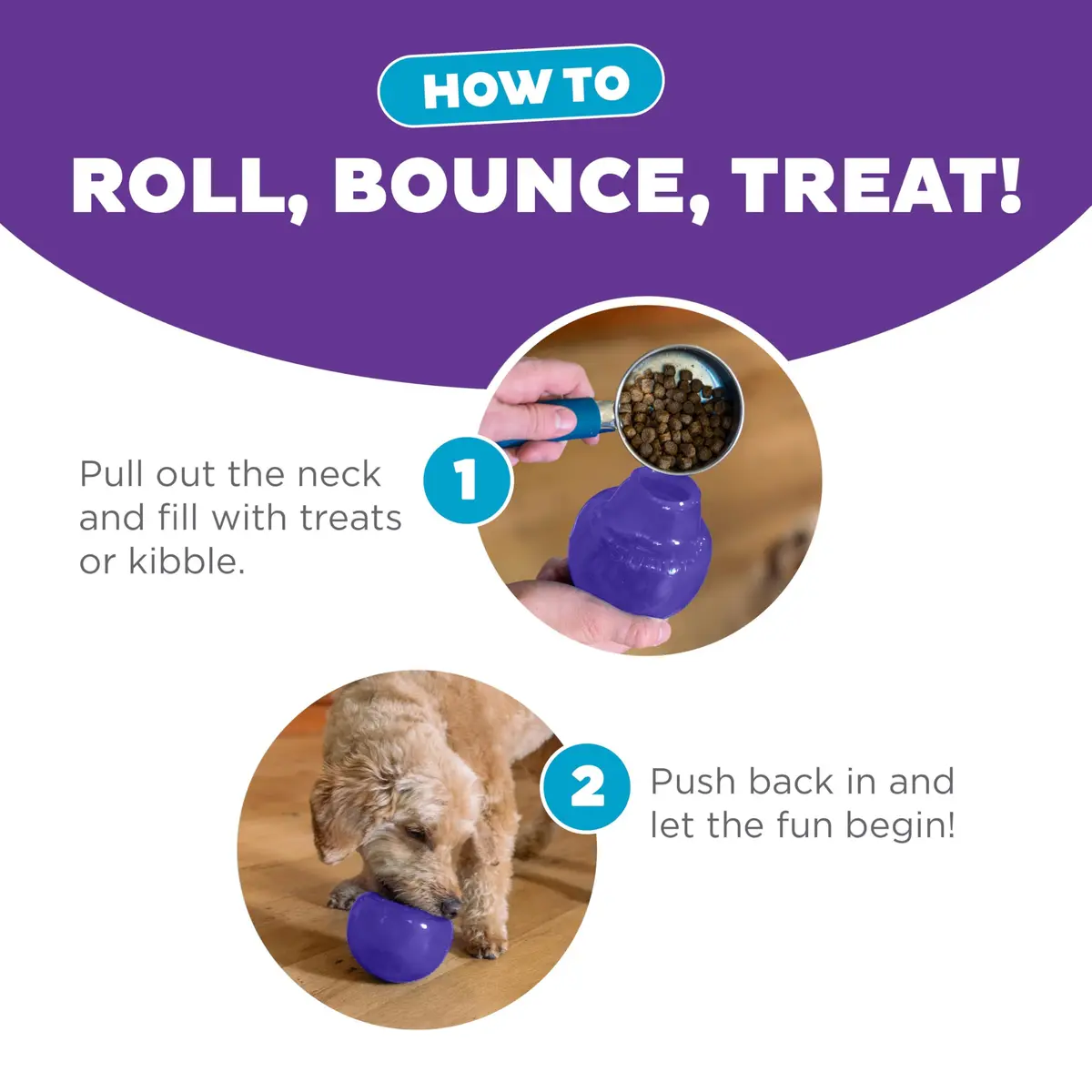 Outward Hound Lil' Snoop Interactive Treat Dispensing Dog Toy, Purple, 3.9" | Mental Stimulation & Slow Feeding - view 4