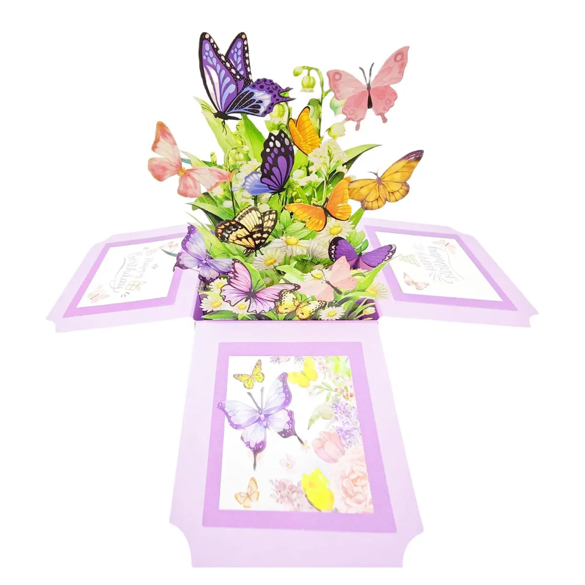 Akeydeco 3D Pop Up Birthday Cards 6.1*5.1inch | Laser Cut Happy Birthday Greeting Card for Mom, Wife, Sister, Friends - main product image