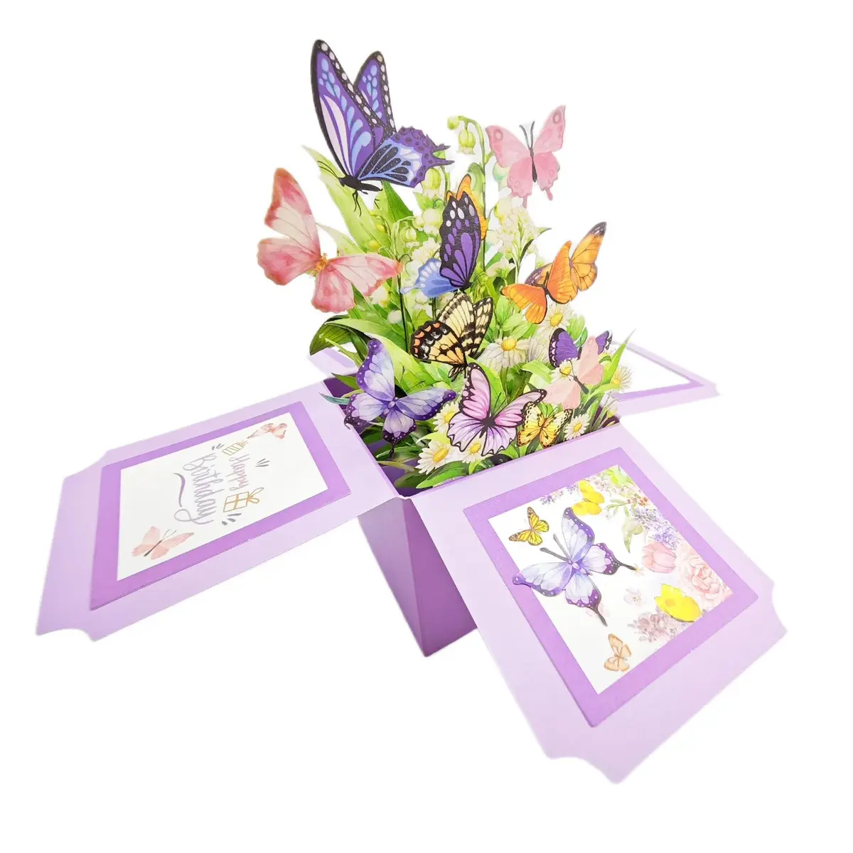 Akeydeco 3D Pop Up Birthday Cards 6.1*5.1inch | Laser Cut Happy Birthday Greeting Card for Mom, Wife, Sister, Friends - view 2