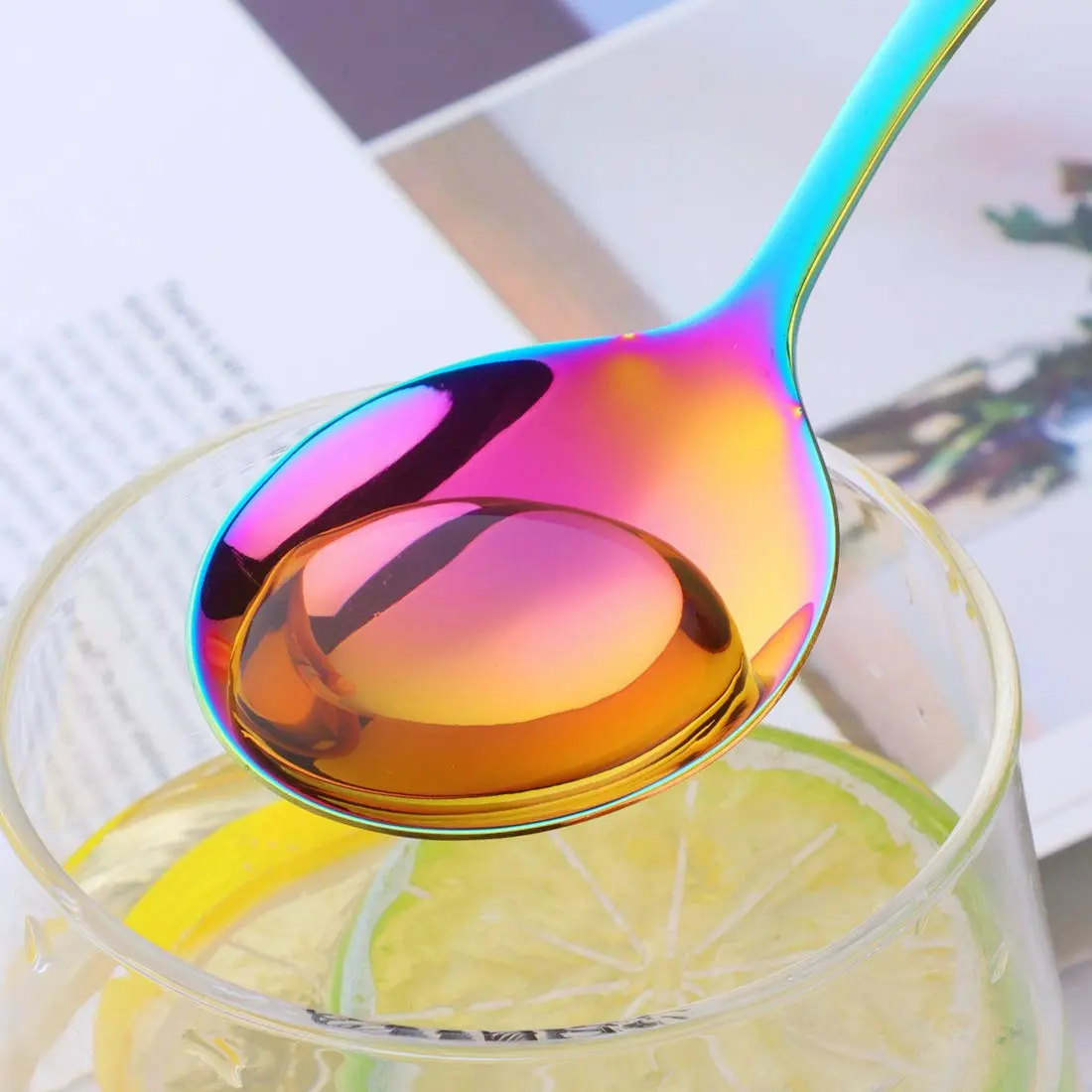 Buyer Star Bouillon Spoon Sets, 7-Inch Rainbow Stainless Steel | Durable & Elegant (70-120 chars) - view 6
