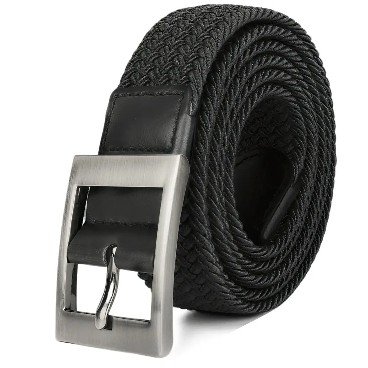 Drizzte Men's 55'' Braided Stretch Belt | Breathable, Adjustable, Casual & Work Fit - main product image
