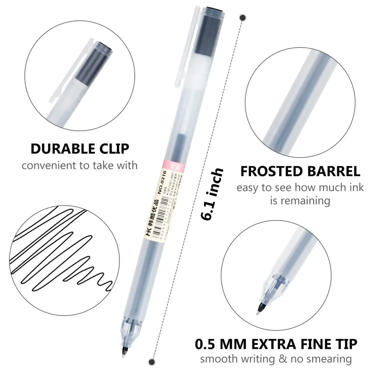 XSG Premium Gel Ink Pens 0.5mm Fine Point, 12 Assorted Colors | Smooth Ink Flow for Office & School - view 4