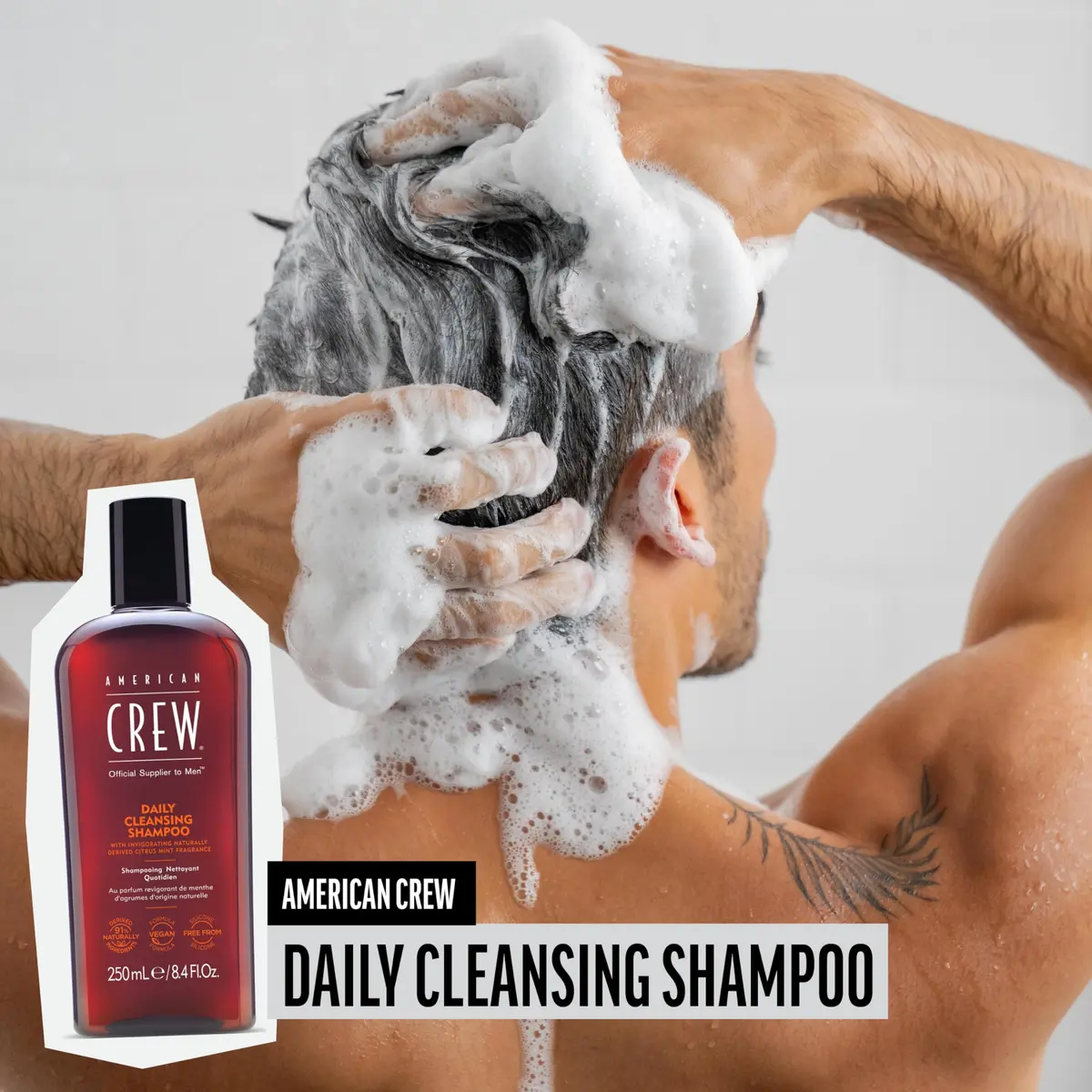 American Crew Daily Cleansing Shampoo Citrus Mint 250ml (8.45 fl oz) | Silicone-Free for Normal to Oily Hair - view 3