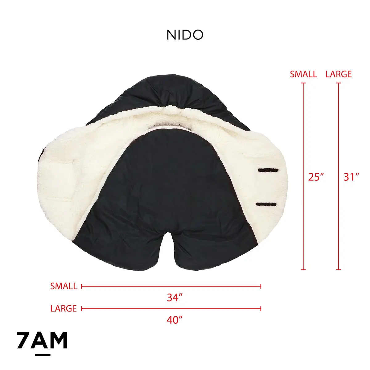 7AM Enfant Baby Car Seat - Nido Quilted Cover, Hooded Plush Lining, Small 0-6M | Cozy Winter Baby Carrier Cover - view 5
