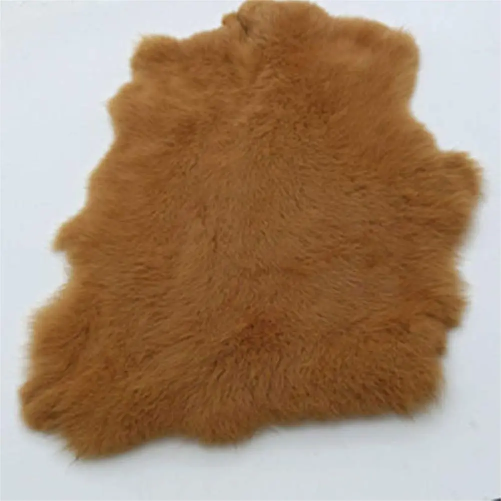 yingda1992 Natural Tanned Rabbit Skin Fur Hide 10"x12" | Sewing Grade Leather & Craft Material - view 2