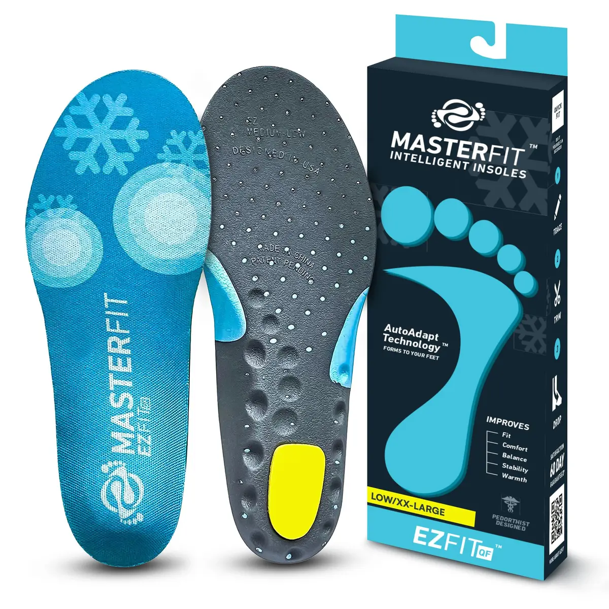 MASTERFIT EZFit QF Ski/Snowboard Boot Insoles Low Vol/XXL | Personalized Support & Comfort for Winter Sports - main product image