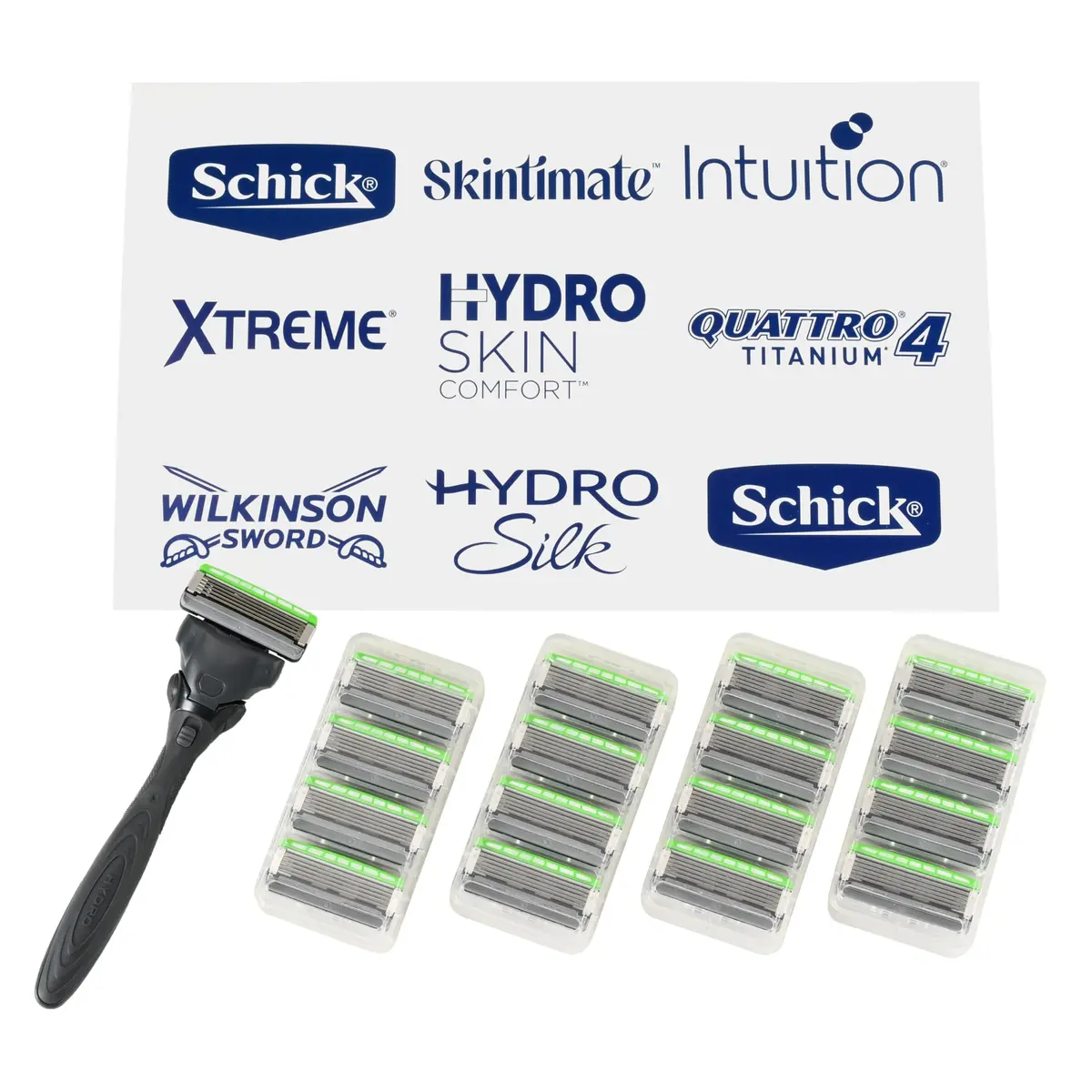 Schick Hydro Sensitive 5-Blade Razor for Men, 1 Handle & 17 Refills | Sensitive Skin Comfort & Long-Lasting Blades - view 2