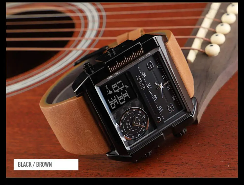 Gosasa Men's Square Large Face Digital Sports Watch | 50M Waterproof LED Quartz - view 4